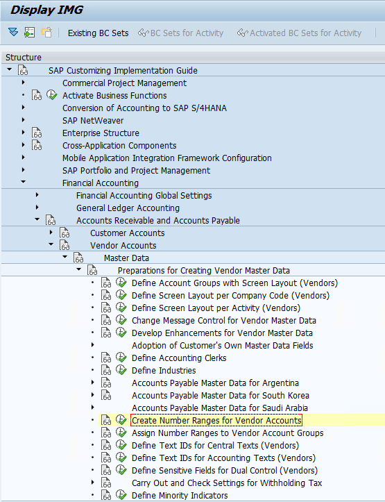 define number assignment for direction bp to vendor path