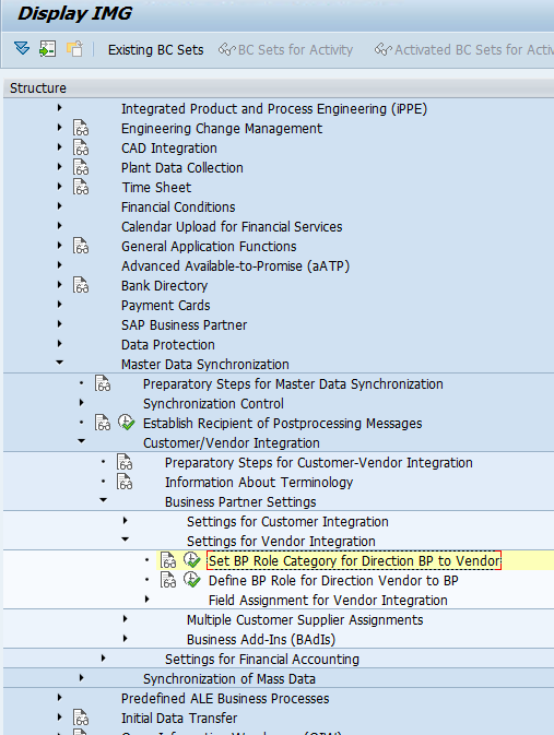 define number assignment for direction bp to vendor path