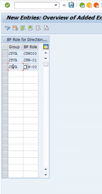 define number assignment for direction bp to vendor tcode